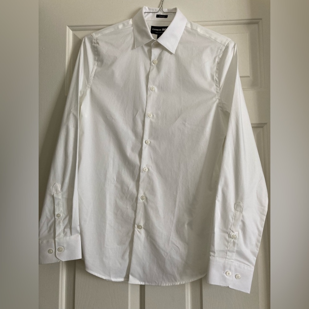 Express 1MX White Dress Shirt